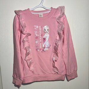 3/$30 Elsa pink Satin ruffle sweatshirt